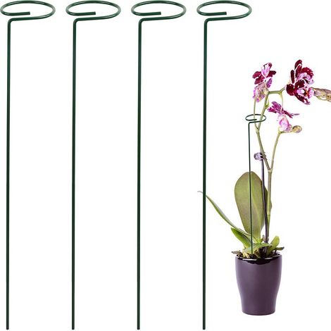 BRAVIX Lot de 20 piquets verts pour plantes de jardin de 35 cm (1/5)