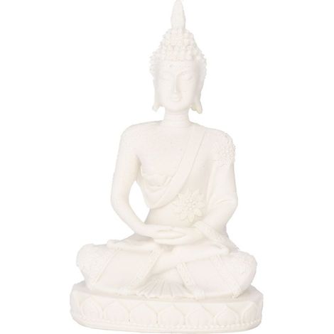 Statue Bouddha - Assis Méditation - Décoration Intérieure Ornement Maison - 11 cm - Grès Et Résine - Blanc Ou Doré - 1 Pièce (1/5)
