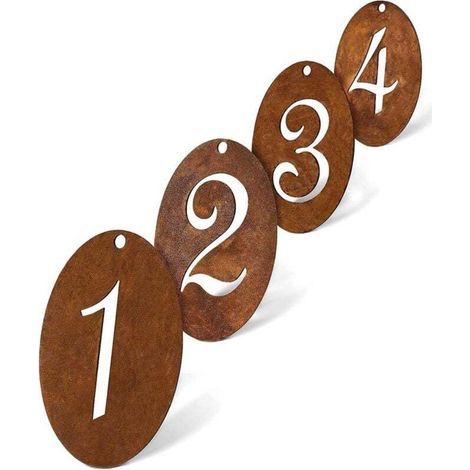 Dekorativer Adventskranz in Form von rostigen Zahlen, rund, 4-teilig (1/4)