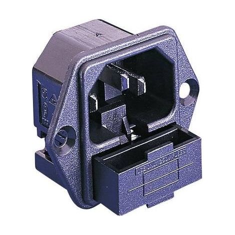 Bulgin PF0001/28 Connettore IEC PF Spina verticale Tot poli: 2 + PE 10 A Nero 1 pz.