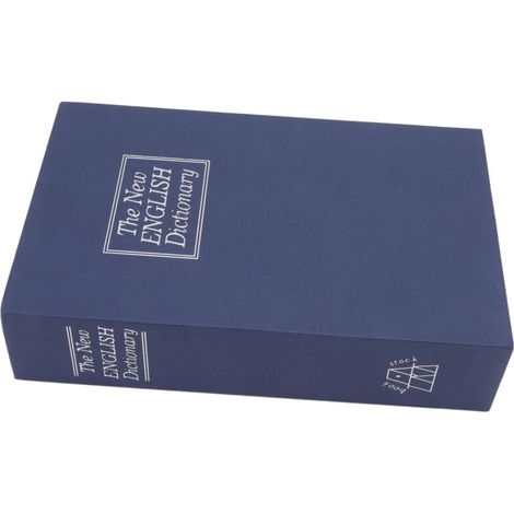 Caja fuerte Eosnow con forma de libro, caja fuerte mediana tipo diccionario con cerradura de combinación para guardar dinero, joyas, tarjetas y documentos, color azul. (1/3)