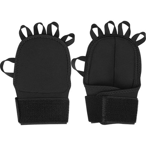 Guantoni da boxe riempiti di sabbia fine, polsiere per il fitness, guanti sportivi regolabili, attrezzature sportive protettive, guanti neri per sollevamento pesi. (1/2)
