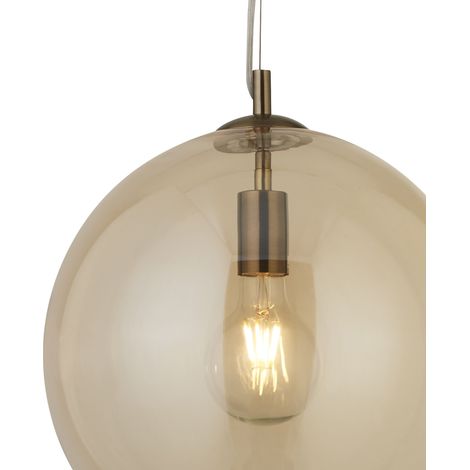 Searchlight Balls - Paralume in vetro ambrato a 1 luce, ottone antico, attacco E27 (1/5)