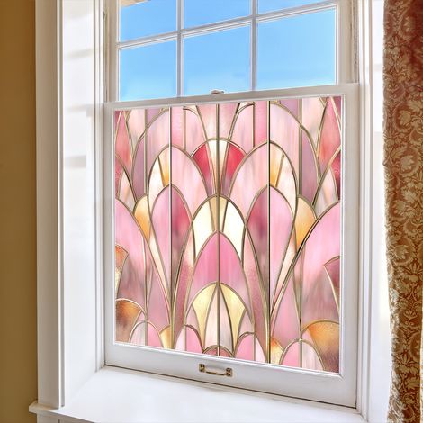 Film de confidentialité coloré pour vitres, 50×50cm, pour la décoration de fenêtres en verre, film à adsorption électrostatique. (1/5)