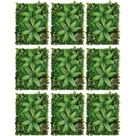 9 tlg 40X60cm Künstliche Pflanzenwand Kunstpflanzen Matten DIY Hecke Grün Deko Blumenwandpaneele Wandpaneel Heckenmatte Gras (1/5)