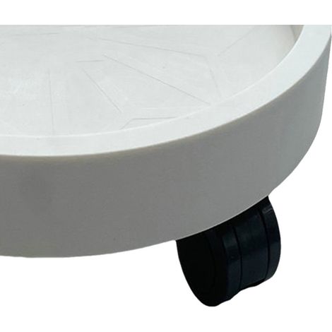 Plateau à roulettes pour pot de fleurs rond, roulettes pivotantes amovibles, support pour plantes de balcon, blanc 22 (1/5)