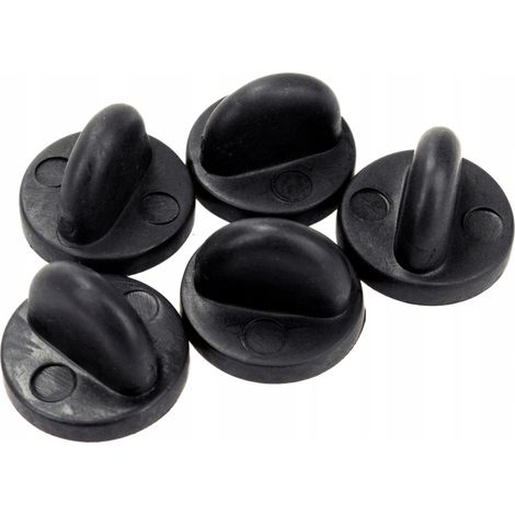 Fermaglio per badge in gomma nera Pinets, 5 pezzi. (1/5)