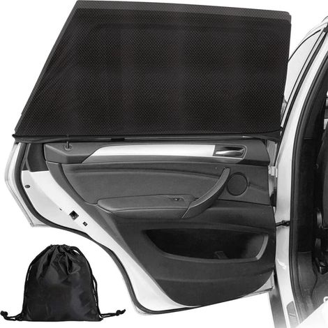 Atmungsaktive Sonnenschutzblenden aus Netzgewebe für Autofenster (2er-Pack) – elastisch, sonnenschützend und UV-blockierend geeignet für Seiten-/Heckscheiben kompatibel mit Pkw, Lkw, SUVs und Transpor