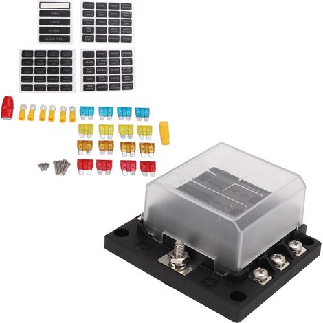 Porte-fusible universel boîte à fusibles électrique 6 voies bloc 10-32V avec couvercle étanche pour voiture bateau camping-car (1/5)