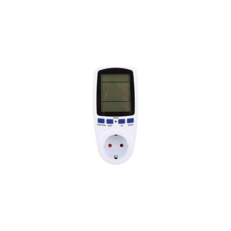 Stromzähler mit hintergrundbeleuchtetem LCD-Display, Überlastwarnung, Watt-, Volt- und Ampere-Messung für den Haushalt, europäischer Stecker (1/5)