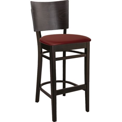 Tabouret de brasserie hêtre et simili Brocelia