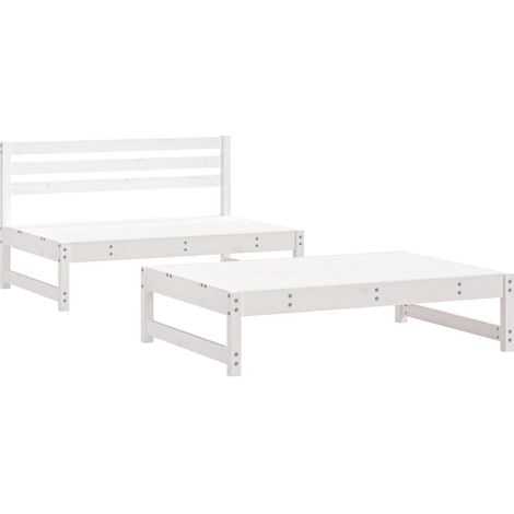 Maison Exclusive - Set Salotto da Giardino 2 pz Bianco in Legno Massello di Pino