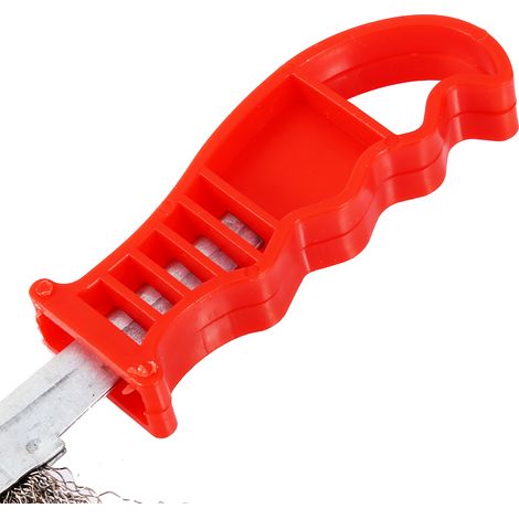 Brosse métallique robuste à manche en fil, poils en acier inoxydable pour décapage de rouille et peinture (1/5)