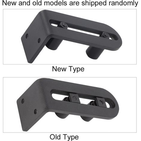 Guía de rodillos rústica para puerta corredera - rodamiento n.º 2, modelo ajustable en carbono negro con accesorios de tornillo (4,1 x 1,6 x 2 pulgadas) (1/5)