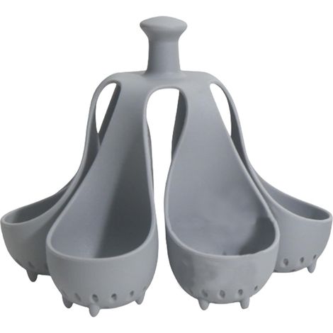 Utensilio de silicona para cocinar huevos, cocina 4 o 6 huevos a la vez, olla para huevos de silicona, recipientes de silicona para huevos, soporte para huevos duros, prepara huevos duros o pasados po (1/5)