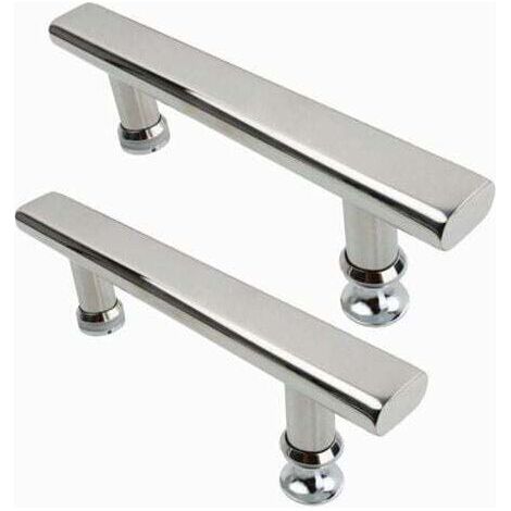 2 poignées de porte de douche en acier inoxydable chromé, 145mm, pour salle de bain et cuisine (1/5)