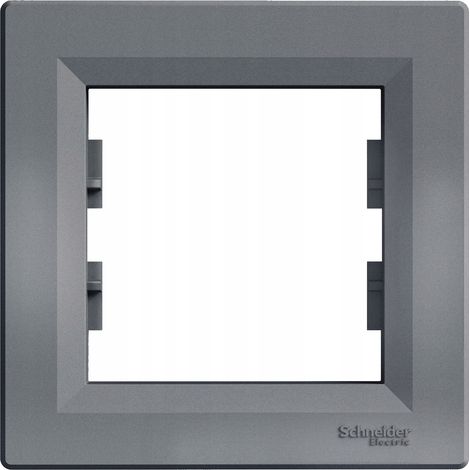Plaque de finition Schneider Electric asfora finition glossy acier (1/2)