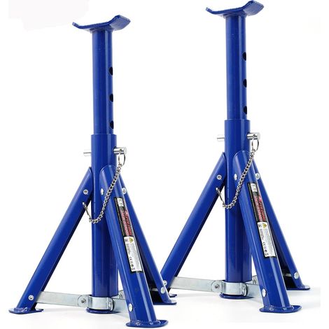 Trépied pliable réglable de 3 tonnes - Outil de réparation de caravane - Bleu (1/5)