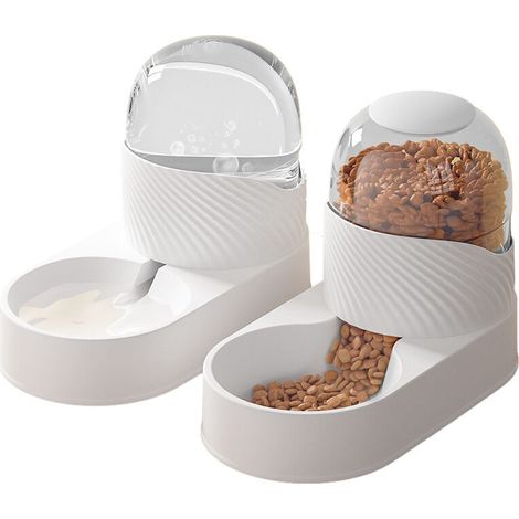 ZOLGINAH Distributeur croquettes/Eau Fontaine Automatique 2 Pièces- Alimentation pour Chien/Chat/Croquettes Mangeoirs et Abreuvoirs Accesoires Gamelle Chat/ Chien/Animaux Domestiques (1/4)