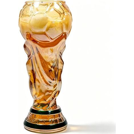 Verre à bière « Trophée de la Coupe du Monde 2026 » — Verre robuste et durable de 500 ml (Ambré)