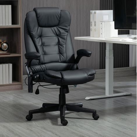 fauteuil salon massage pivotant réglable cuir noir OKMYHOME (1/4)