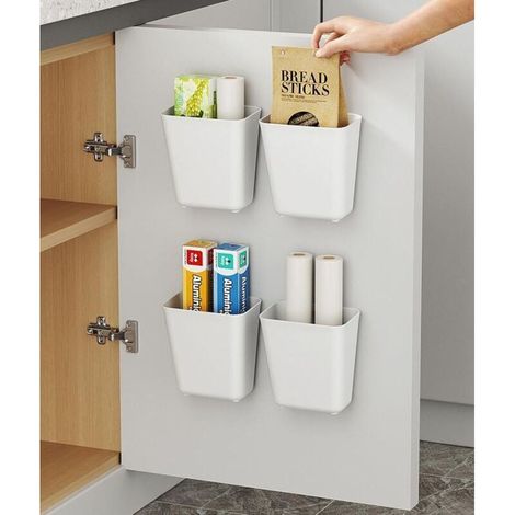 Aufbewahrungsbox für Küchenschrankteile, selbstklebende Wandaufbewahrungsbox, Aufbewahrungsbox für Schränke/Badezimmer/Kühlschränke zur Aufbewahrung von diversen Gegenständen