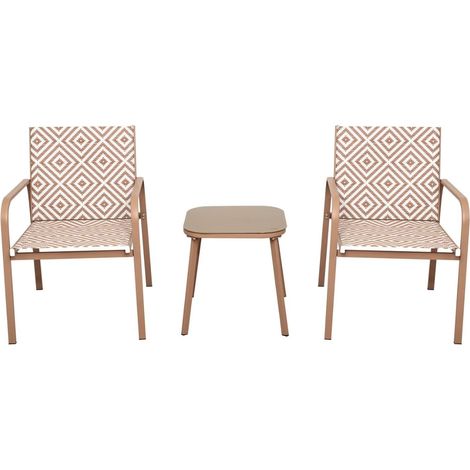 Salon de jardin en aluminium et texaline 2 places MEXICO (1/2)