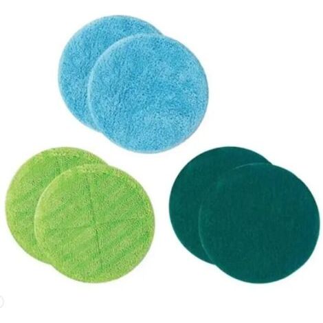 Lot de 6 disques Microfibre interchangeables-Compatible avec le Balai motorisé électrique double fileuse et rotation de la turbine (1/3)