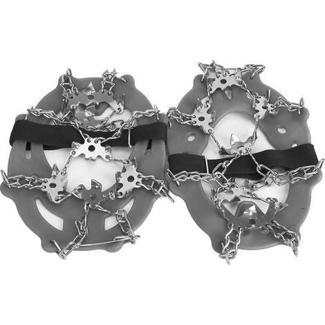 1 Paire Universelle 19 Dents Antidérapante Chaussettes à Glace, Chaussures à Pointes Crampons pour Randonnée Escalade Gris (1/5)