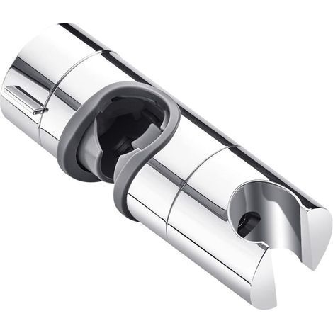 Shower head holder, outer diameter 18-25 mm. For Bathroom Sliding Bar, 360 Degree Rotating Holder, ABS (Silver) (1/5)
