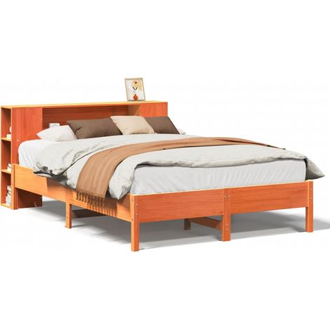 Maison Exclusive - Letto Libreria senza Materasso Marrone Cera 150x200 cm in Pino