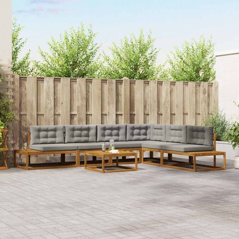 Conjunto de sofás de exterior Gris Natural y Claro (1/5)