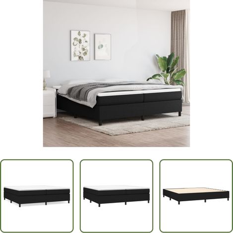 vidaXL Matelas - Cadre de lit à lattes noir 200x200 cm tissu (1/5)