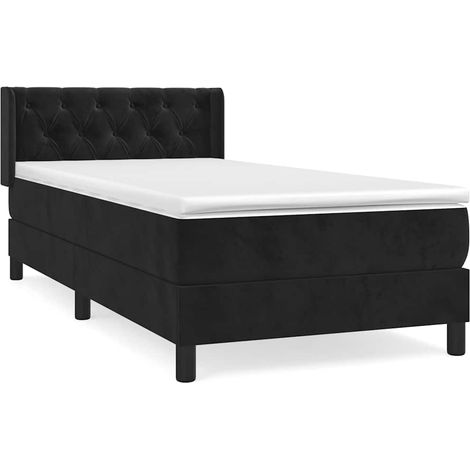 Maison Exclusive - Box spring postel s matrací černá 80 x 200 cm samet (1/5)