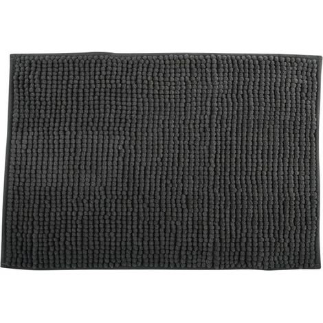 Tapis de bain Microfibre CHENILLE 50x80cm Gris Foncé MSV