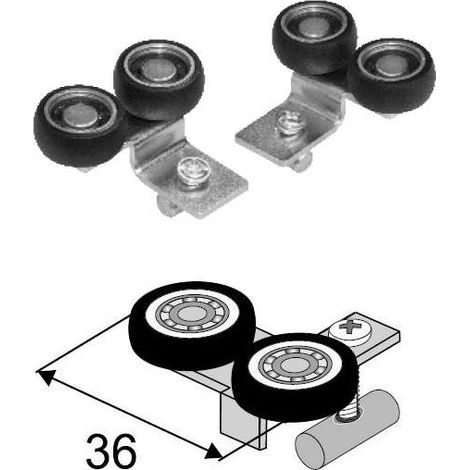 Cyclingcolors – Jeu de galets supérieurs pour porte coulissante lamino 18mm – Galets gauche et droite – Panneau de verre – Fixation armoire dressing