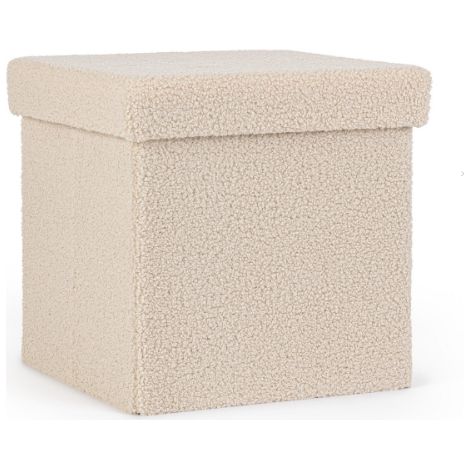 Poltrona Pouf "Joris" per interno, con struttura in mdf -Quadrato / Beige (1/5)