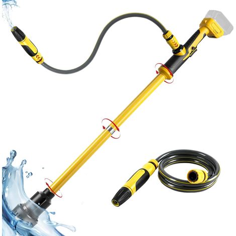 pompe de transfert d'eau à tige sans fil pour batterie, 1400 GPH (environ 5300 L/h), hauteur d'élévation 3 m, pour piscine, jardin, bassin (1/5)