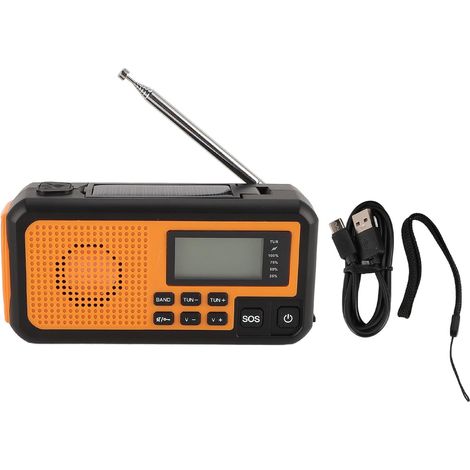 Radio d'urgence Hand Crank Solar USB Charge ABS MATÉRIAUX avec de (1/5)