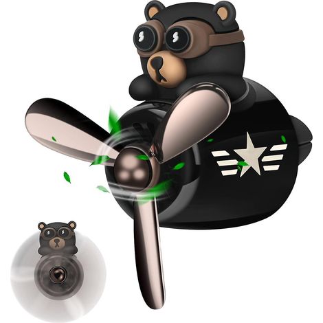 cartoon Bear Pilot Pilote Air Ferrinisseur D'air Automobile Ventilateur, Diffuseur D'aromathrapie Pour Voiture, Automobile Air Sortie Ventilateur (1/5)