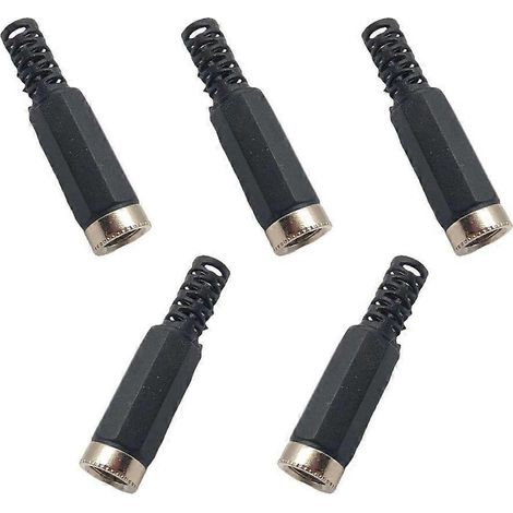 5 Stück DC 5,5 x 2,1 mm Netzstecker, gerader Kopf, Einbaubuchse DC5521