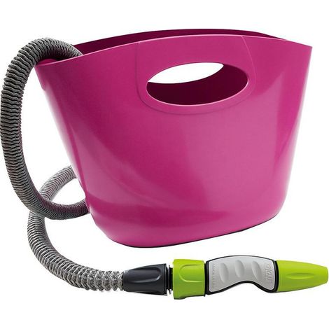 Tubo d'annaffiatura 5-15m Aquapop fucsia con sacchetto di stoccaggio