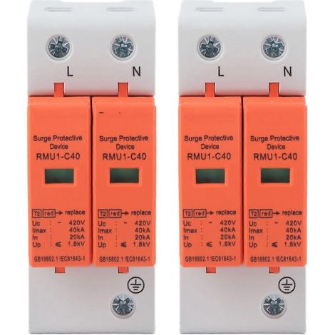 Dispositifs de protection contre les surtensions SPD, parafoudres de courant alternatif, disjoncteurs à usage domestique, 2P 420V RMU1-C40
