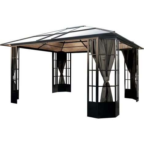 Sojag Aluminium Pavillon Savino 1214 incl. moustiquaire Anthracite 338x397x280 cm