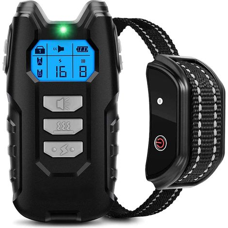Collier de dressage pour chien Portée de 600 m et verrouillage de sécurité du clavier Collier électrique avec mode son, vibration et choc IP67 étanche et rechargeable (1/4)