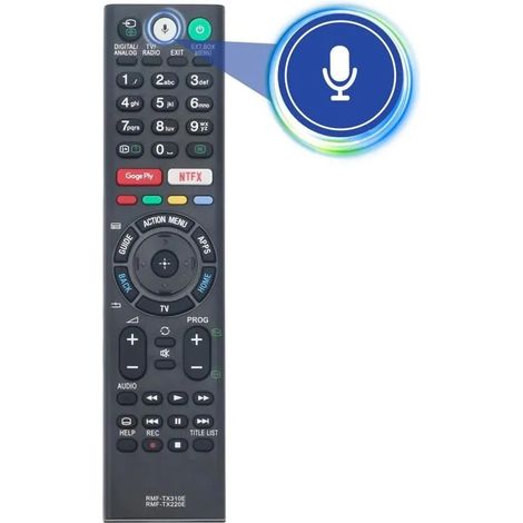 Télécommande Vocale RMF-TX310E Compatible Sony Bravia TV KD-43XG8096 KD-43XG8305 KD-43XG8396 KD-49XE8077 KD-49XE8088 KD-49XE8096 (1/5)