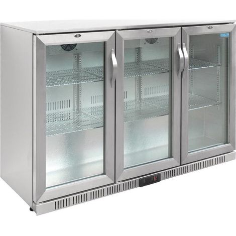 Arrière Bar Réfrigéré en Inox 3 Portes - 300 L - Polar