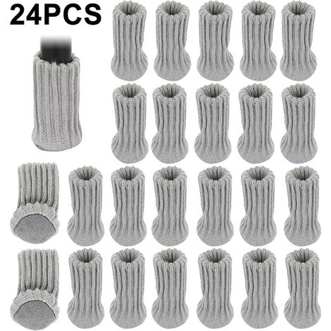 24 chaussettes tricotées pour pieds de chaises, de tables et de meubles, protections de sol