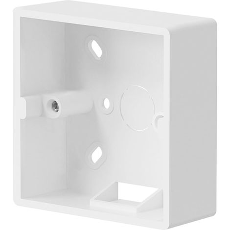 Cadre de montage en surface de type 86, prise simple à plaque frontale, boîtier de câblage exposé adapté aux applications d'alimentation ou de basse tension (1/5)