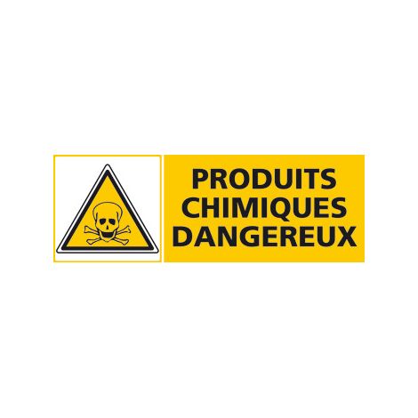 Panneau PRODUITS CHIMIQUES DANGEUREUX (C0445) - Adhésif - 350 x 125 mm